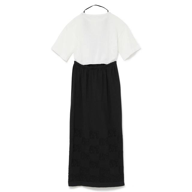 新品 TAN タン 23SS 日本製 SIGNATURE PATTERNED TWIST DRESS＆CROPPED TEE ワンピース ＆ Tシャツ セットアイテム TN23SS023 BLACK |  | 01