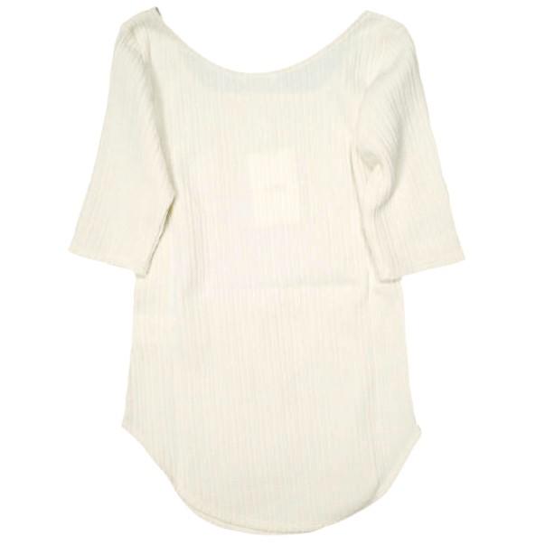 新品 CLANE クラネ 日本製 RIB DEEP NECK TOPS リブディープネックトップス 12105-1312 1 WHITE 半袖 スクエアネック カットソー トップス |  | 01