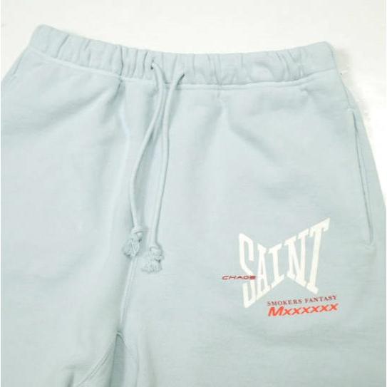 新品 SAINT MICHAEL セントマイケル 25SS SWEAT SHORTS / RIBON SAINT カットオフ スウェットショーツ SM-HR8-0000-060 S BLUE Mxxxxxx |  | 04