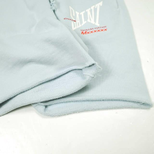 新品 SAINT MICHAEL セントマイケル 25SS SWEAT SHORTS / RIBON SAINT カットオフ スウェットショーツ SM-HR8-0000-060 S BLUE Mxxxxxx |  | 05