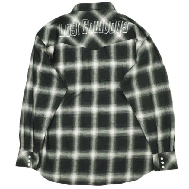 新品 LASTMAN ラストマン 25SS 日本製 OMBRE PLAID WESTERN SHIRTS オンブレチェックウエスタンシャツ 251LM-SH03 L BLACK 定価77,000円 |  | 01