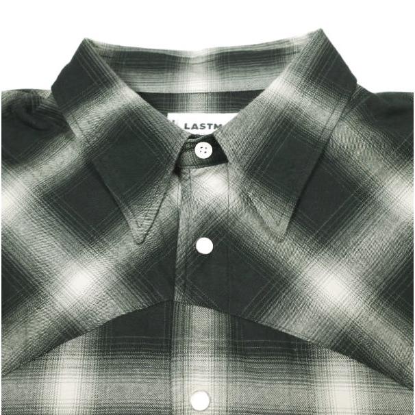 新品 LASTMAN ラストマン 25SS 日本製 OMBRE PLAID WESTERN SHIRTS オンブレチェックウエスタンシャツ 251LM-SH03 L BLACK 定価77,000円 |  | 06