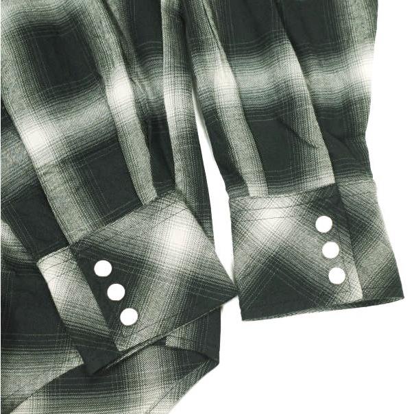 新品 LASTMAN ラストマン 25SS 日本製 OMBRE PLAID WESTERN SHIRTS オンブレチェックウエスタンシャツ 251LM-SH03 L BLACK 定価77,000円 |  | 07