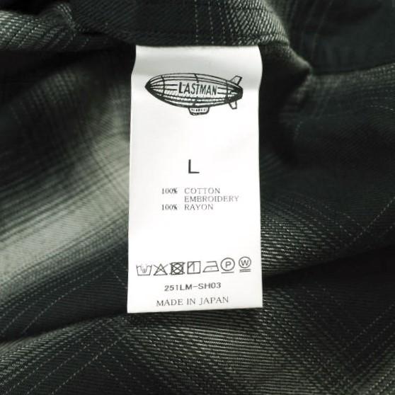 新品 LASTMAN ラストマン 25SS 日本製 OMBRE PLAID WESTERN SHIRTS オンブレチェックウエスタンシャツ 251LM-SH03 L BLACK 定価77,000円 |  | 09