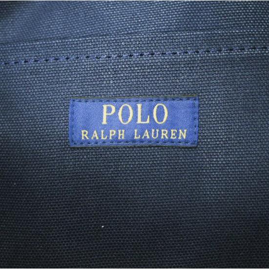 POLO RALPH LAUREN ポロ・ラルフローレン ロゴエンブロイダード キャンバストートバッグ 405898642001 NAVY/GREEN 特大サイズ カバン |  | 09