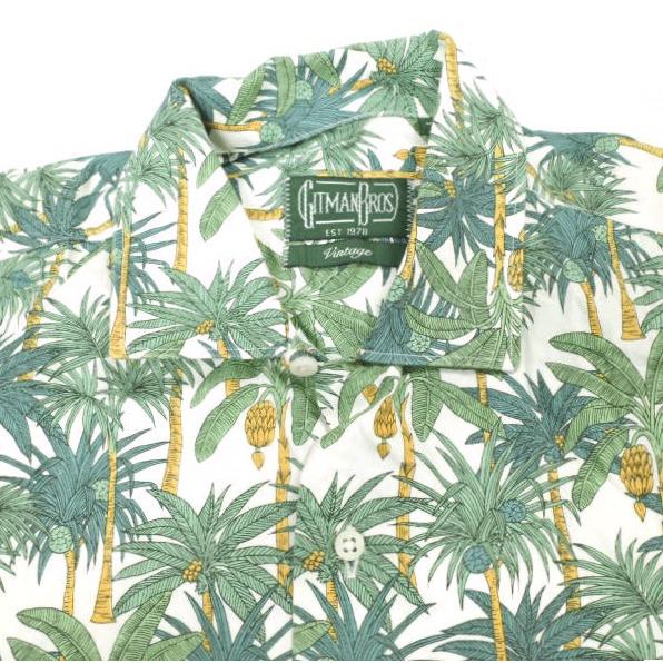 GITMAN BROS VINTAGE ギットマンブラザーズ ヴィンテージ アメリカ製 ヤシの木プリント キャンプシャツ S Green 半袖 開襟 オープンカラー |  | 03