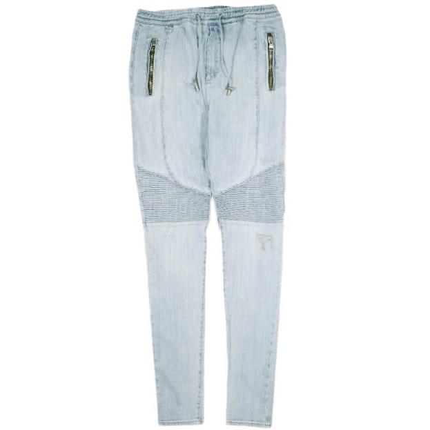 ★美品　BALMAIN　バルマン　バイカーカーゴロングパンツ　（サイズ：31） 中古・古着通販】BALMAIN (バルマン) ダメージ加工バイカーデニム