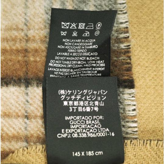 GUCCI グッチ イタリア製 GGロゴ リバーシブルポンチョ 145x185cm BROWN/BEIGE ケープ コート ショール 大判 ストール チェック アウター |  | 06