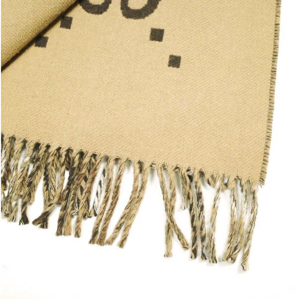 GUCCI グッチ イタリア製 GGロゴ リバーシブルポンチョ 145x185cm BROWN/BEIGE ケープ コート ショール 大判 ストール チェック アウター |  | 09