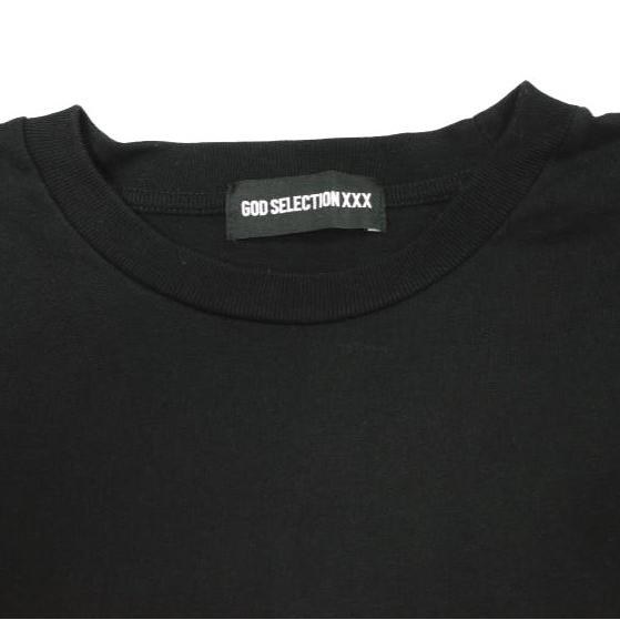 ゴッドセレクション XXX カットソー 長袖 ロゴプリント 黒 ブラック 美品 ゴッドセレクション XXX カットソー 長袖 ロゴプリント 黒