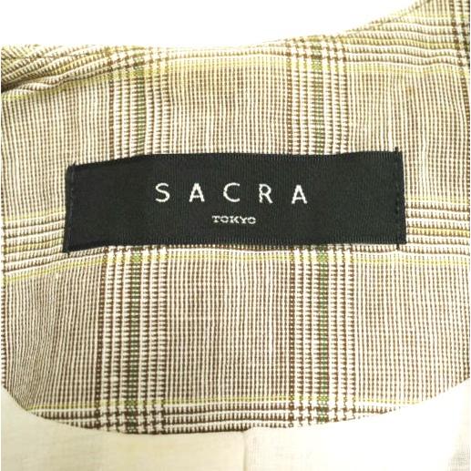SACRA サクラ 19SS 日本製 リネンコットン グレンチェック ガウンコート 119102081 38 BEIGE アウター g23322 |  | 05