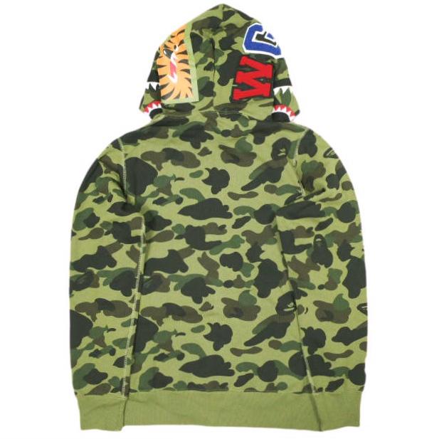 新品 A BATHING APE ア ベイシング エイプ 1ST CAMO SHARK FULL ZIP HOODIE カモフラージュ シャークパーカー 001ZPI201004M L GREEN |  | 01