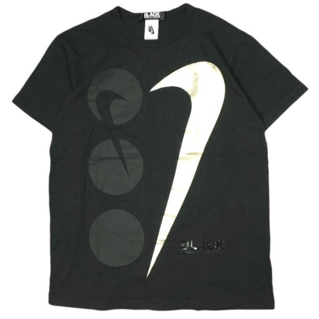 BLACK COMME des GARCONS x NIKE ブラックコムデギャルソン ナイキ 19SS 別注 綿天竺プリントTシャツ CT2016-010 L ブラック スウォッシュ | 