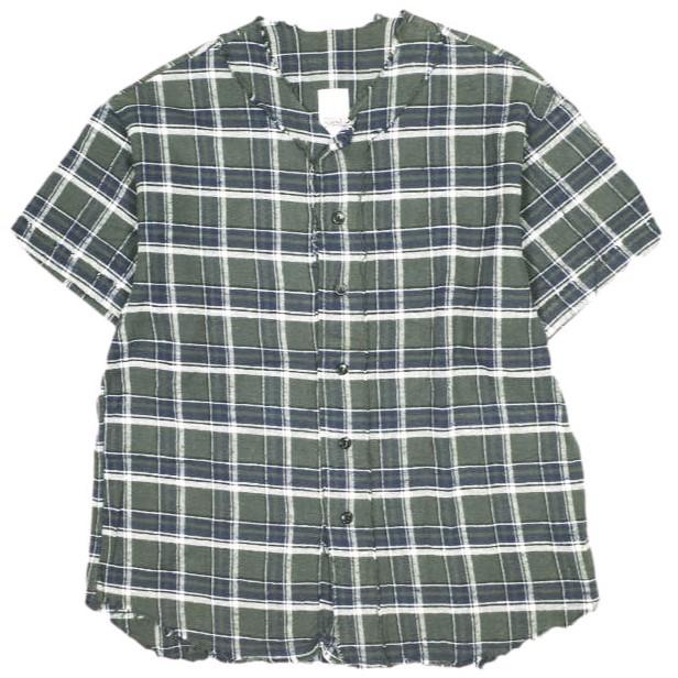 YSTRDY'S TMRRW イエスタデイズトゥモロー 日本製 PLAID PLAYBALL SHIRT チェックベースボールシャツ YT-S0202 M CHARCOAL 半袖 カットオフ | 