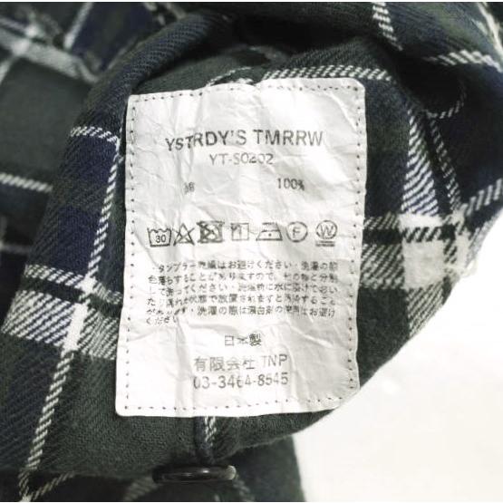 YSTRDY'S TMRRW イエスタデイズトゥモロー 日本製 PLAID PLAYBALL SHIRT チェックベースボールシャツ YT-S0202 M CHARCOAL 半袖 カットオフ |  | 07