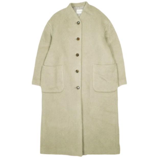 Steven Alan スティーブンアラン 22AW MOHAIR SHAGGY LONG COAT モヘヤシャギーロングコート 8225-299-0389 S カーキ ノーカラーリバー | 