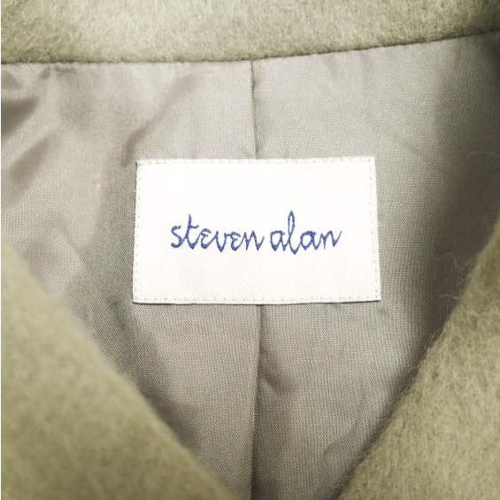 Steven Alan スティーブンアラン 22AW MOHAIR SHAGGY LONG COAT モヘヤシャギーロングコート 8225-299-0389 S カーキ ノーカラーリバー |  | 03