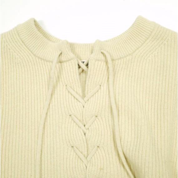 AURALEE オーラリー WOOL RIB KNIT LACE-UP P/O 14.5ミクロン ウールリブレースアッププルオーバー A6AT06WK 1 IVORY セーター ニット |  | 04