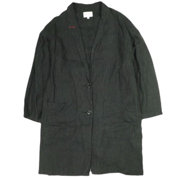 Steven Alan スティーブンアラン LINEN LONG JACKET リネンロングジャケット 1625-243-3374 M BLACK 2B チェスターコート スプリング | 