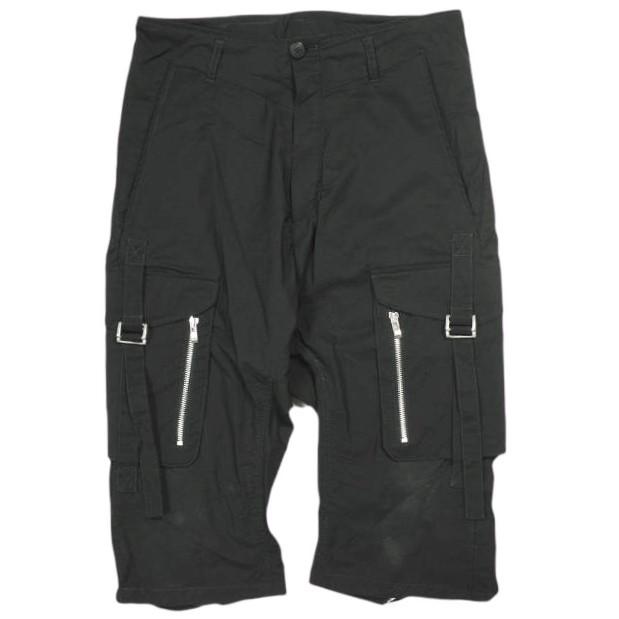 incarnation インカネーション POLYAMIDE NYLON ELASTAN PANTS ARMY MP-1C ストレッチナイロン サルエルカーゴショーツ 32674-6620 S BLACK | 