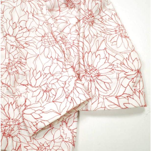 SYUMAN. シュウマン 23SS 日本製 Sunflower Open Collar Shirts ひまわり刺繍 オープンカラーシャツ AD23ss-06 1 WHITE/RED 定価55,000円 |  | 04