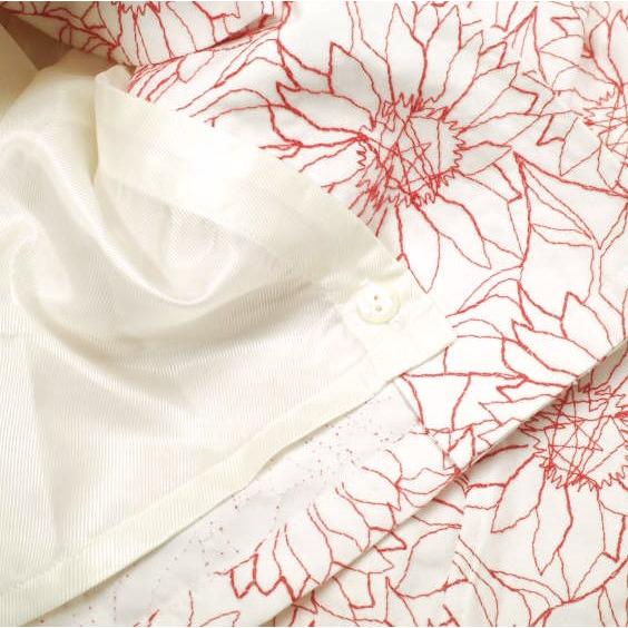 SYUMAN. シュウマン 23SS 日本製 Sunflower Open Collar Shirts ひまわり刺繍 オープンカラーシャツ AD23ss-06 1 WHITE/RED 定価55,000円 |  | 07