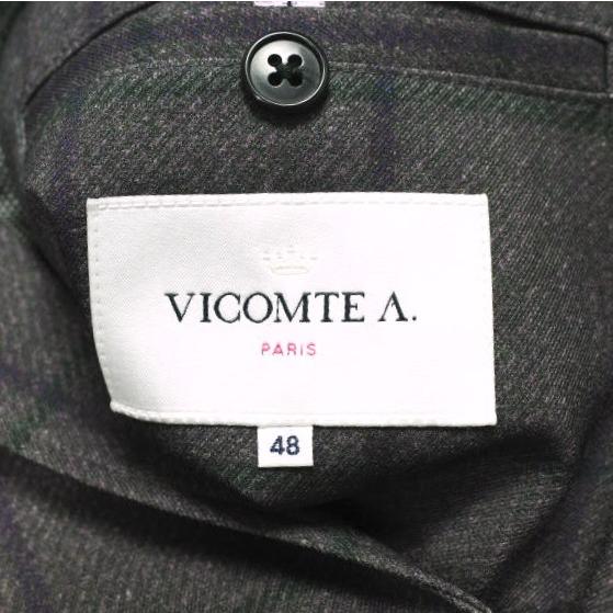 VICOMTE A. ヴィコントアー 日本製 ポリエステルジャージー チェック2B 