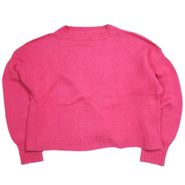 BEAMS BOY ビームスボーイ コットンアクリルガンジーニット 13-15-0709-126 Free FUCHSIA セーター 長袖 プルオーバー トップス g23533 | 
