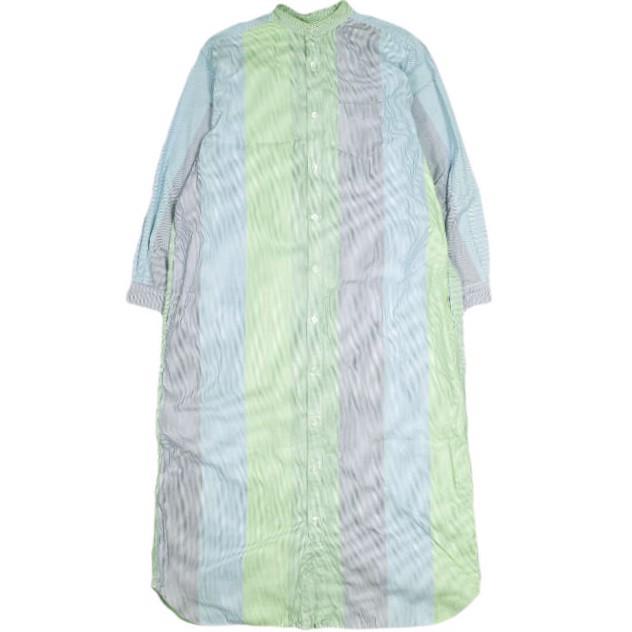 BEAMS BOY ビームスボーイ マルチストライプスタンドカラーワンピース 13-26-0870-195 Free Murti 長袖 シャツ ロング ドレス トップス | 