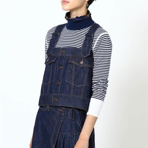 BEAMS BOY ビームスボーイ KUROKI DENIM デニムベスト 13-06-0138-791 Free インディゴ ジレ サスペンダー エプロン トップス g23537 |  | 02