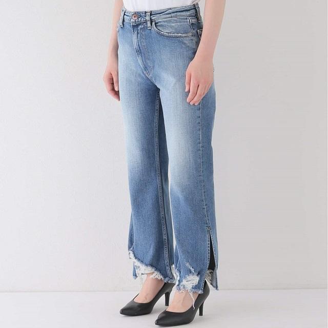 3×1 スリーバイワン 23SS イタリア製 EMPIRE CROP FLARE denim ダメージ加工ストレッチデニムパンツ 23030587002510 29 Indigo AP STUDIO |  | 02