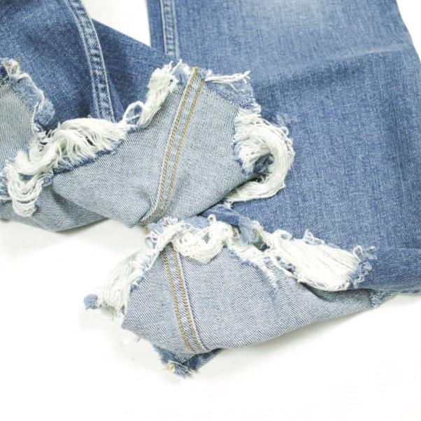 3×1 スリーバイワン 23SS イタリア製 EMPIRE CROP FLARE denim ダメージ加工ストレッチデニムパンツ 23030587002510 29 Indigo AP STUDIO |  | 08