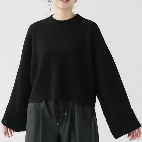 SACRA サクラ 24AW 日本製 WOOLEN COTTON TOP ウールコットントップス 124550091 38 BLACK トレーナー プルオーバー トップス g23586 |  | 02
