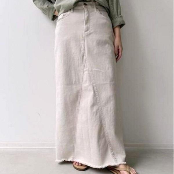 GOOD GRIEF! x L'Appartement グッドグリーフ アパルトモン 別注 A Line Fringe Hem Skirt Aラインフリンジヘムスカート MXSR24L M Natural |  | 02