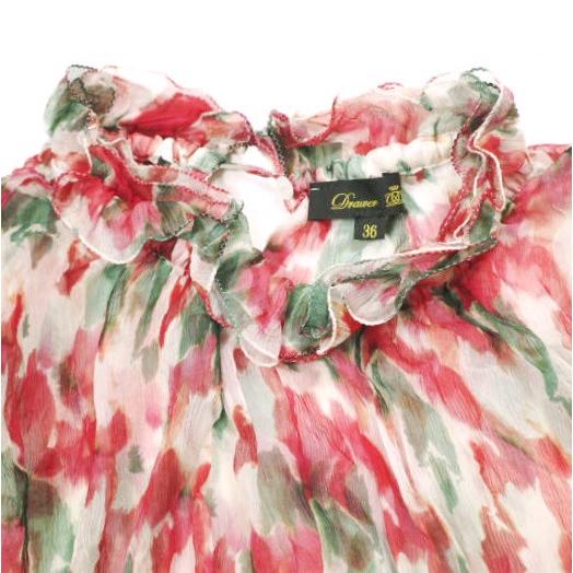 Drawer ドゥロワー 25SS 日本製 RESORT2 シフォンギャザーブラウス 