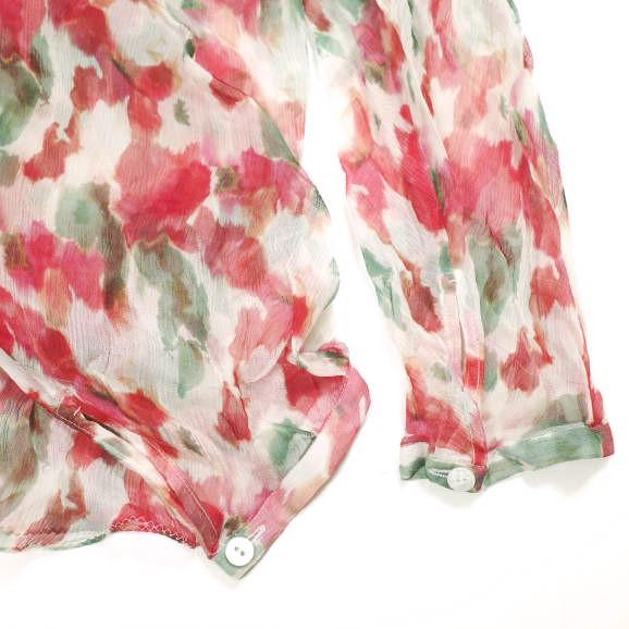 Drawer ドゥロワー 25SS 日本製 RESORT2 シフォンギャザーブラウス