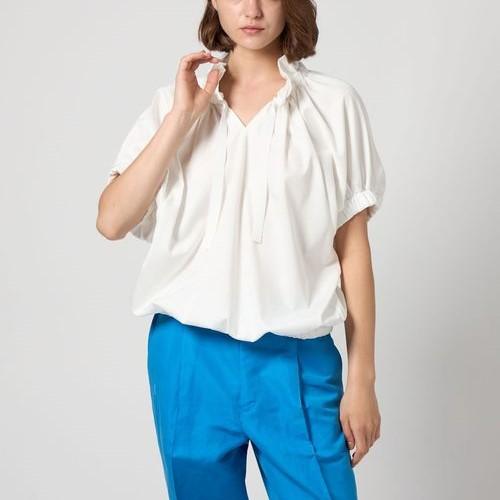 Drawer ドゥロワー 25SS 日本製 M.SUMMER2 ギャザーカラーカットソー