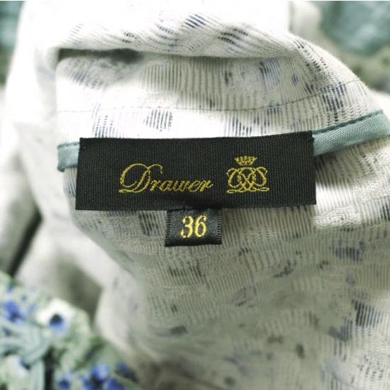 Drawer ドゥロワー 24SS 日本製 PRE2 フラワープリントリボンワンピース 6526-299-1463 36 Blue 花柄 ノースリーブ ドレス 定価160,600円 |  | 03