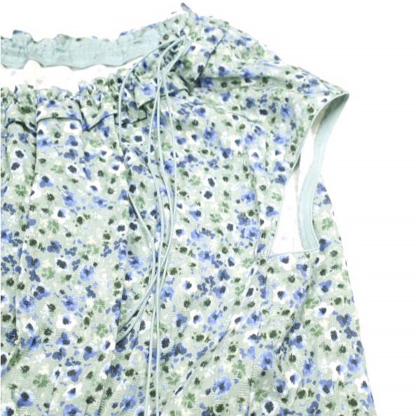 Drawer ドゥロワー 24SS 日本製 PRE2 フラワープリントリボンワンピース 6526-299-1463 36 Blue 花柄 ノースリーブ ドレス 定価160,600円 |  | 05