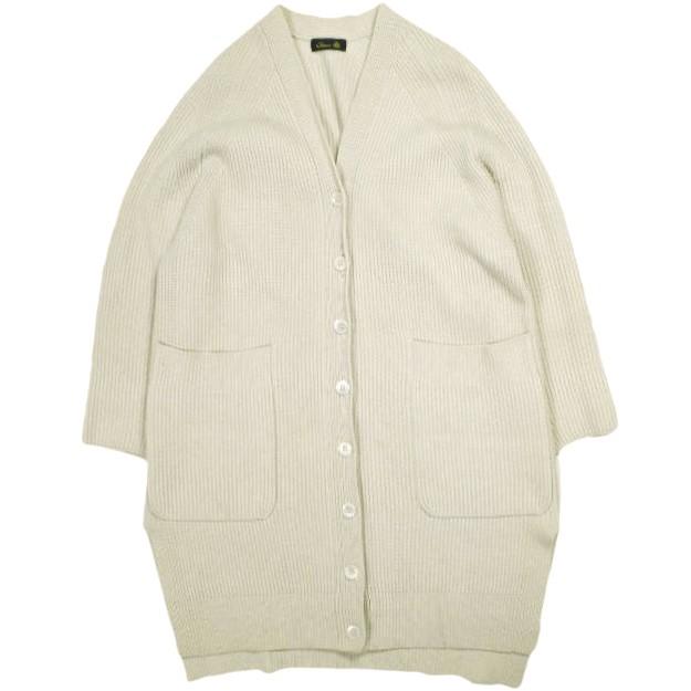 Drawer ドゥロワー 9Gアゼ編みロングカーディガン 6515-105-0422 Free BEIGE ウールカシミヤ ニット 定価97,900円 トップス g23666 | 
