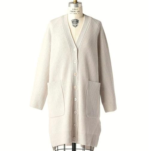 Drawer ドゥロワー 9Gアゼ編みロングカーディガン 6515-105-0422 Free BEIGE ウールカシミヤ ニット 定価97,900円 トップス g23666 |  | 02