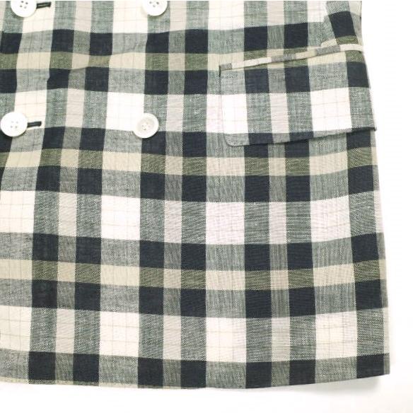 Drawer ドゥロワー 日本製 Loro Piana ネイビータータンテーラードジャケット 6522-299-0567 36 NAVY/BEIGE チェック ダブル 定価154,000円 |  | 03