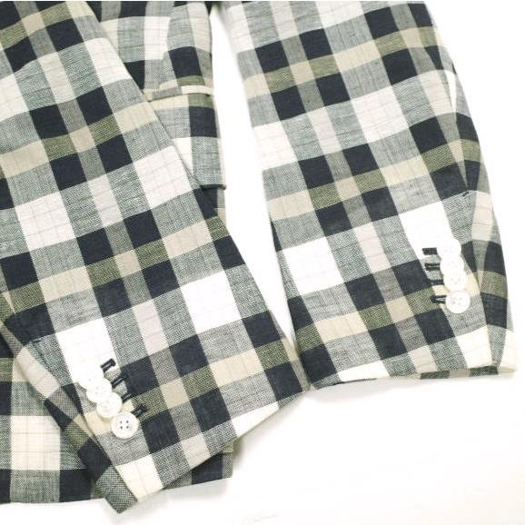 Drawer ドゥロワー 日本製 Loro Piana ネイビータータンテーラードジャケット 6522-299-0567 36 NAVY/BEIGE チェック ダブル 定価154,000円 |  | 04