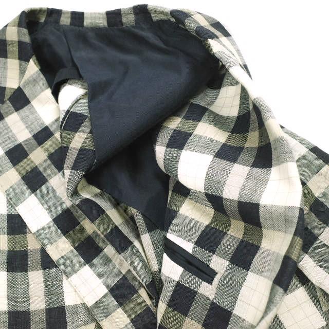 Drawer ドゥロワー 日本製 Loro Piana ネイビータータンテーラードジャケット 6522-299-0567 36 NAVY/BEIGE チェック ダブル 定価154,000円 |  | 05