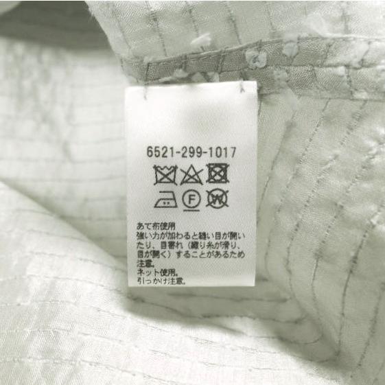 Drawer ドゥロワー 22AW オーガンボーダーラッフルカラーブラウス 6521-299-1017 36 グレー ノースリーブ シルク シャツ 定価79,200円 |  | 07