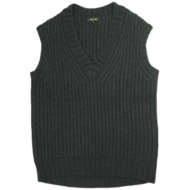 Drawer ドゥロワー 22AW 3G畔編みVネックニットベスト 6518-105-0496 1 チャコールグレー セーター プルオーバー 定価69,300円 トップス Drawer ドゥロワー 22AW 3G畔編みVネックニットベスト 6518-105-0496 1
