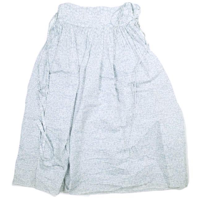 HORROR VACUI x Drawer ホラーヴァキュイ ドゥロワー 別注 CLAIRE SKIRT フローラルプリント ギャザースカート XS Blue フレア タック | 