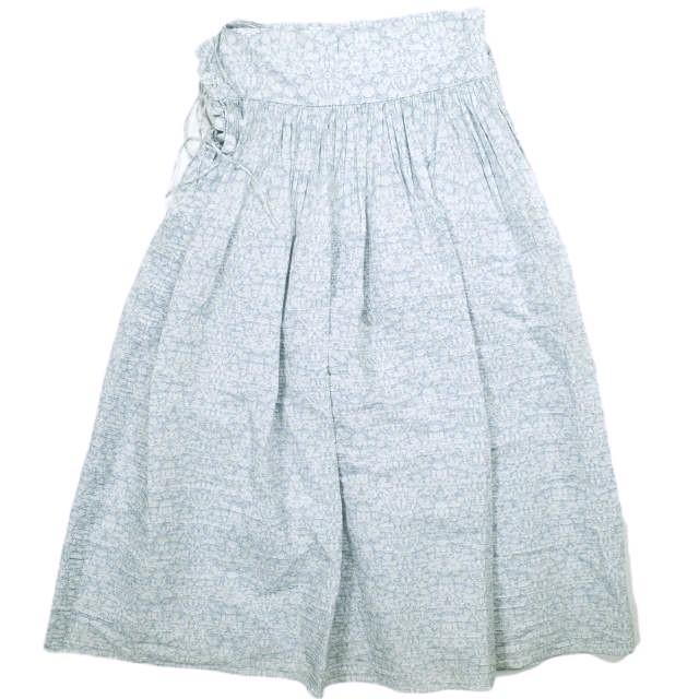 HORROR VACUI x Drawer ホラーヴァキュイ ドゥロワー 別注 CLAIRE SKIRT フローラルプリント ギャザースカート XS Blue フレア タック |  | 01