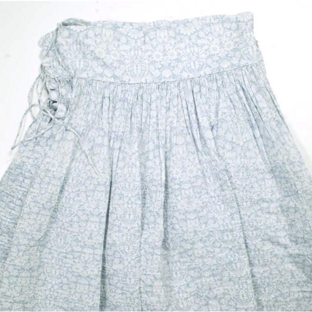 HORROR VACUI x Drawer ホラーヴァキュイ ドゥロワー 別注 CLAIRE SKIRT フローラルプリント ギャザースカート XS Blue フレア タック |  | 06