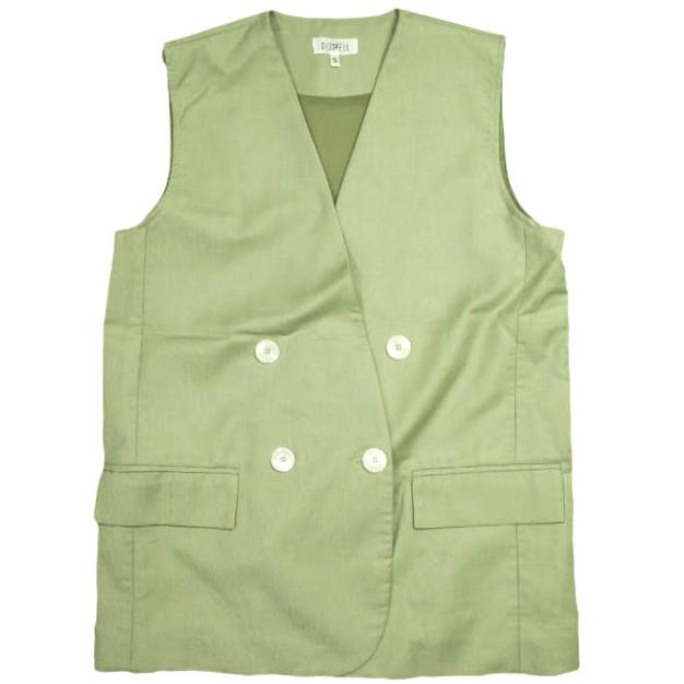 GHOSPELL ゴスペル ダブルブレストノースリーブブレザー 23GH03JKG069GRN S Light Green ジレ ノーカラー ベスト RAY BEAMS SISTER JANE | 
